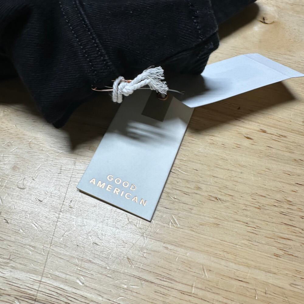 Good American NWT Fit For Success Denim Jumpsuit Black Size M Short Sleeve - Picture 5 of 9